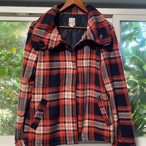 Vintage Roxy red and black classic plaid jacket